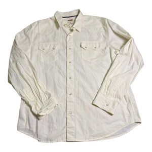 Levis Ivory Western Snap Button Shirt XL Cowboy Rodeo Americana Workwear